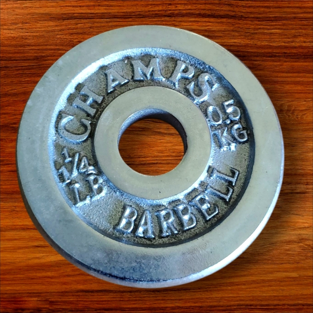 Champs 1 & 1/4 Pound Paperweight / Weight Father Dad Barbell Gift for Him